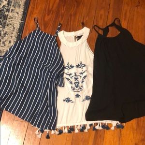 Lot of 3 Francesca’s blouses